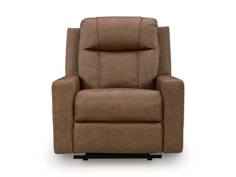 Mackmenville Caramel Zero Wall Recliner by Ashley at Eve Furniture