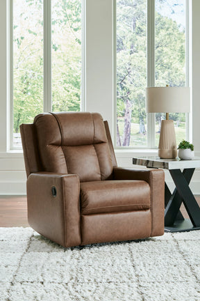 Mackmenville Caramel Zero Wall Recliner by Ashley at Eve Furniture