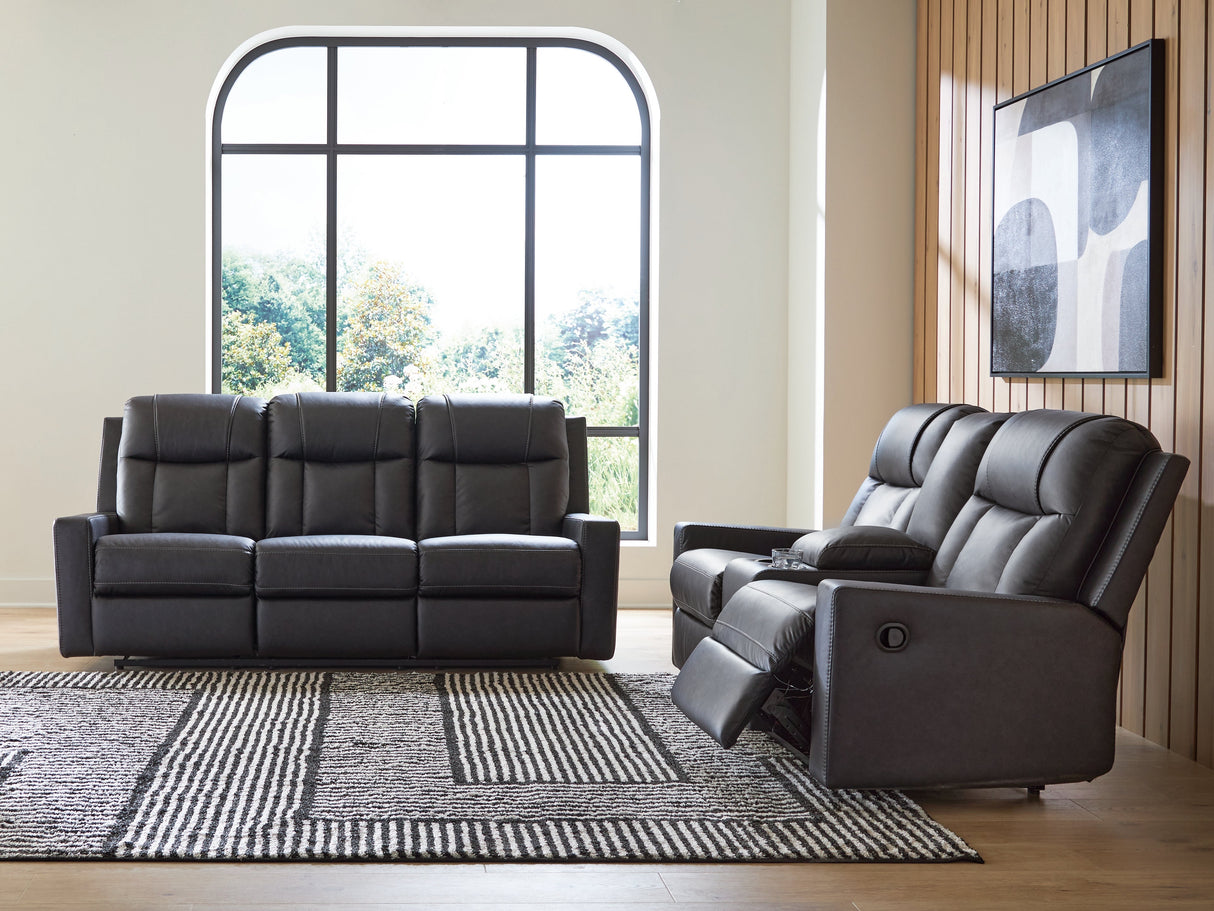 Mackmenville Carbon Reclining Living Room Set by Ashley at Eve Furniture