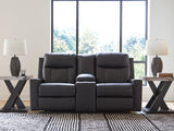Mackmenville Carbon Reclining Loveseat w/Console by Ashley at Eve Furniture