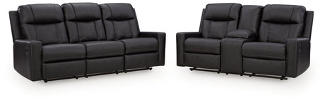 Mackmenville Carbon Reclining Sofa and Loveseat by Ashley at Eve Furniture