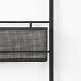 Macrinus Black Metal W/Mesh Wall Mounted Shelf by Mercana at Eve Furniture