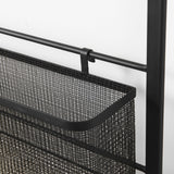 Macrinus Black Metal W/Mesh Wall Mounted Shelf by Mercana at Eve Furniture
