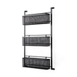 Macrinus Black Metal W/Mesh Wall Mounted Shelf by Mercana at Eve Furniture