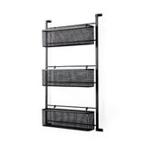 Macrinus Black Metal W/Mesh Wall Mounted Shelf by Mercana at Eve Furniture