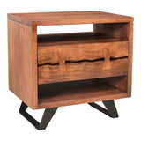 Madagascar Brown Nightstand Open-Shelf by Moe's Home at Eve Furniture