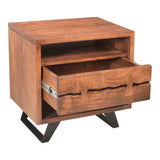Madagascar Brown Nightstand Open-Shelf by Moe's Home at Eve Furniture