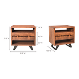 Madagascar Brown Nightstand Open-Shelf by Moe's Home at Eve Furniture