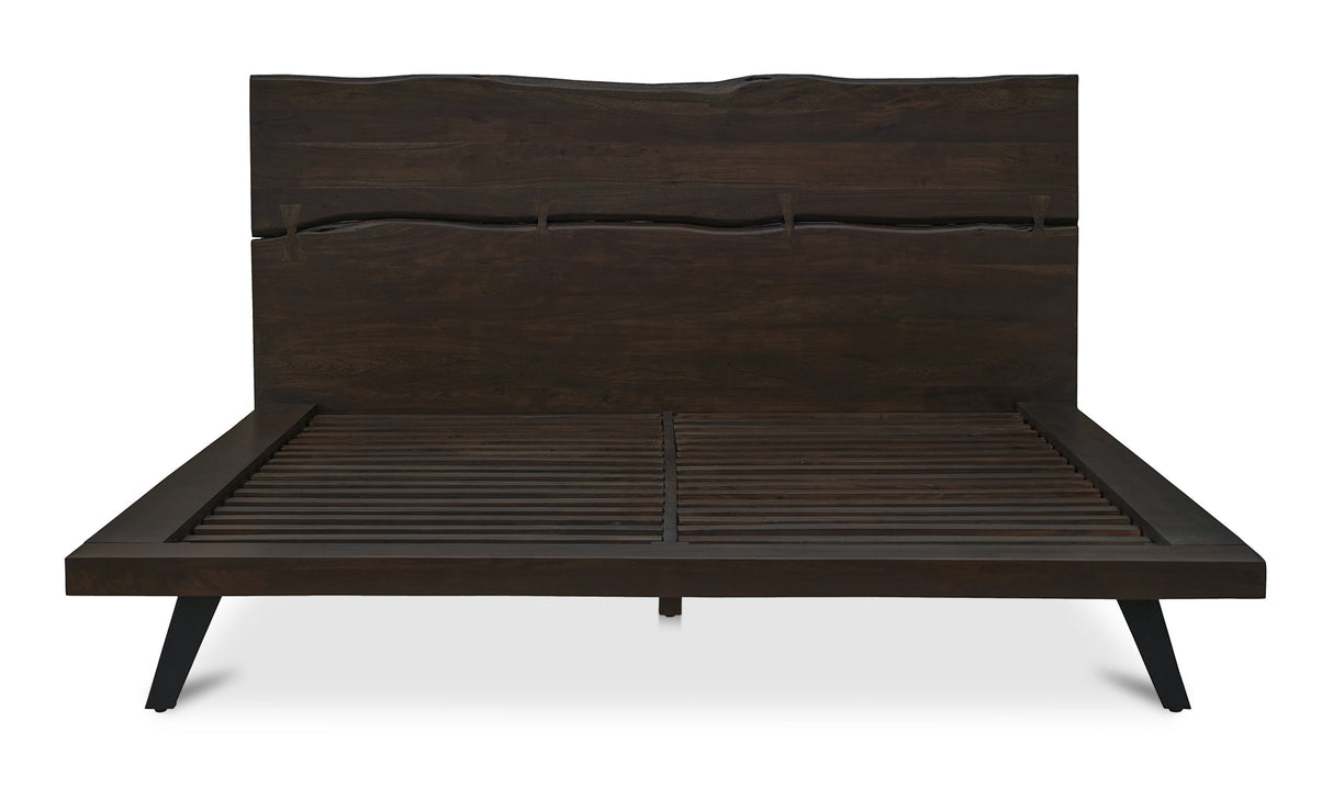 Madagascar Platform Bed Dark Brown by Moe's Home at Eve Furniture