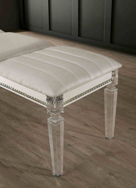 Maddie Pearl White Bench by Furniture of America at Eve Furniture