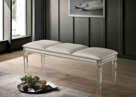 Maddie Pearl White Bench by Furniture of America at Eve Furniture
