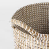 Maddie (Set of 3) Light Brown W/White Dipped Seagrass Round Basket W/ Handles by Mercana at Eve Furniture