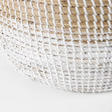 Maddie (Set of 3) Light Brown W/White Dipped Seagrass Round Basket W/ Handles by Mercana at Eve Furniture