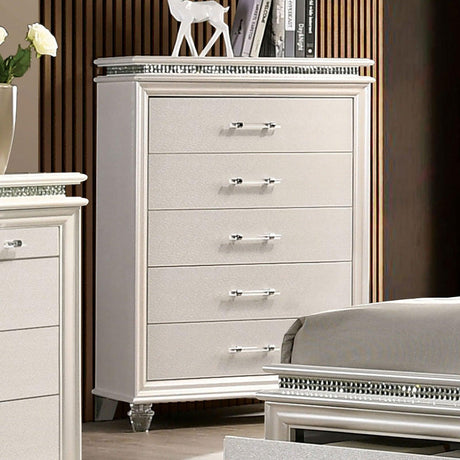 Maddie Pearl White Chest by Furniture of America at Eve Furniture