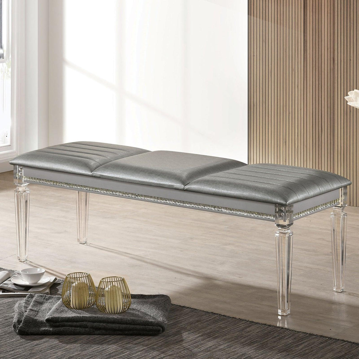 Maddie Silver Bench by Furniture of America at Eve Furniture