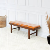 Maddox Bench (Tan Leather) by Ashcroft Furniture at Eve Furniture