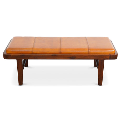Maddox Bench (Tan Leather) by Ashcroft Furniture at Eve Furniture