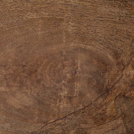 Maddox Medium Brown Wood w/ Black Metal C-shaped End/Side Table by Mercana at Eve Furniture