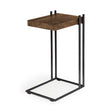 Maddox Medium Brown Wood w/ Black Metal C-shaped End/Side Table by Mercana at Eve Furniture