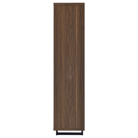 Maddox Walnut 71-inch 3-shelf Cabinet Bookcase by Coaster at Eve Furniture
