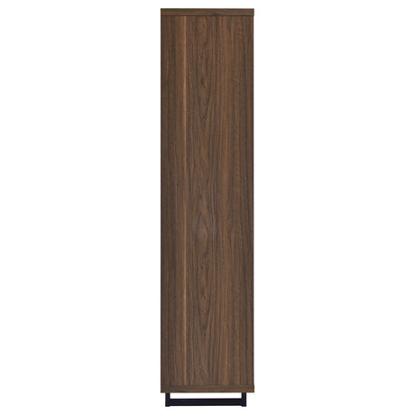 Maddox Walnut 71-inch 3-shelf Cabinet Bookcase by Coaster at Eve Furniture