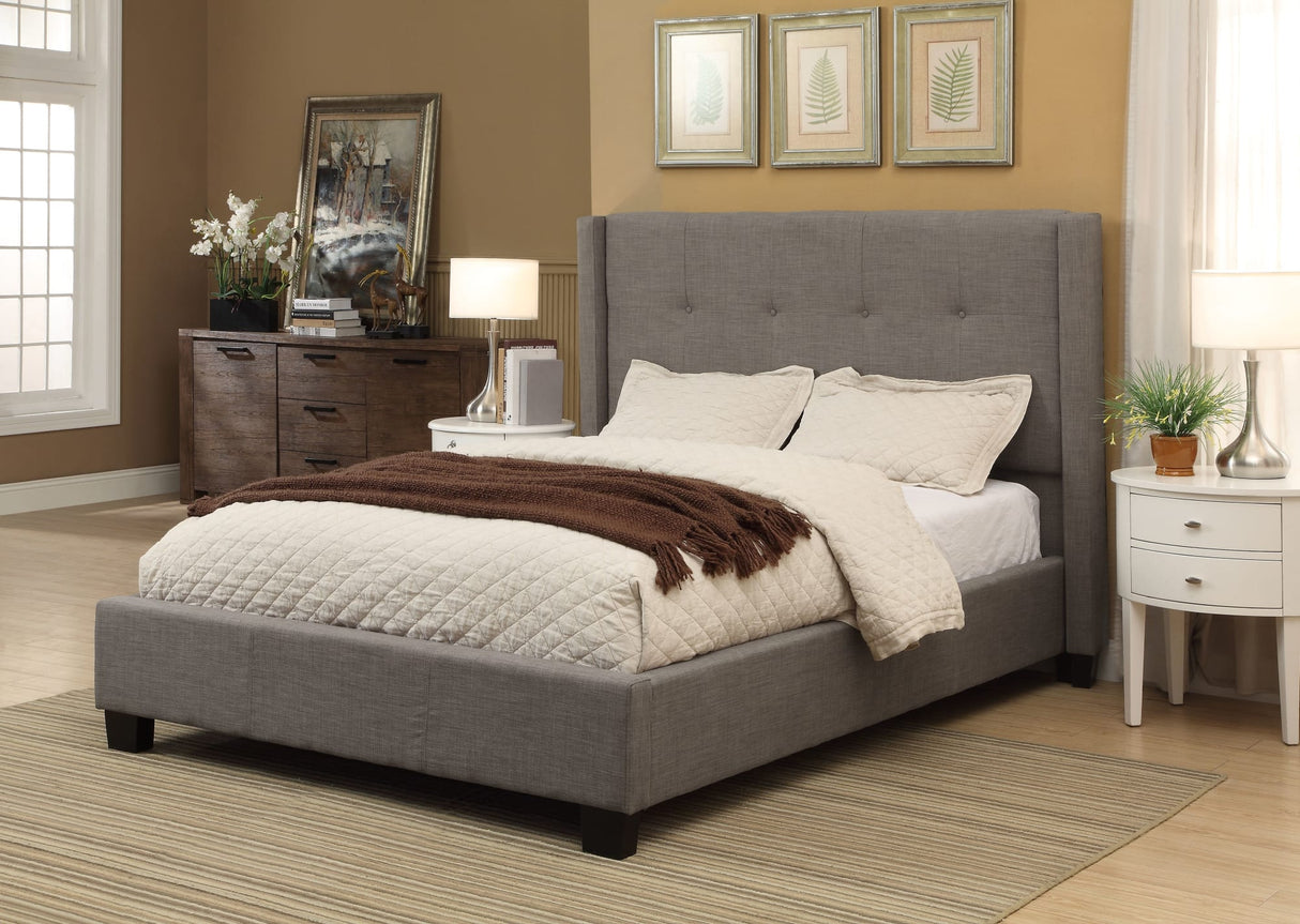 Madeleine Dolphin Linen California King Wingback Platform Storage Bed