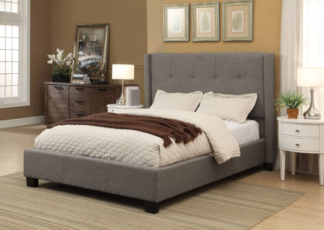 Madeleine Dolphin Linen King Wingback Platform Storage Bed by Modus Furniture at Eve Furniture