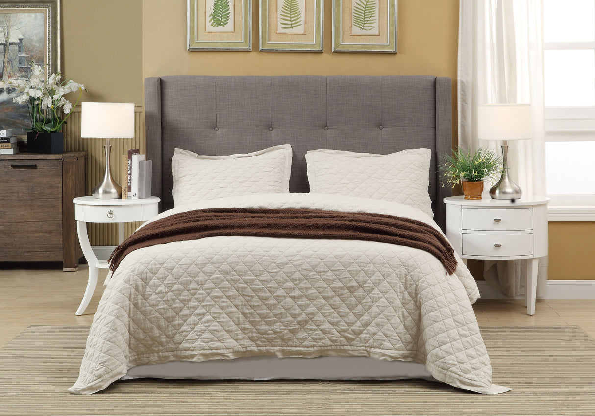 Madeleine Dolphin Linen Queen Wingback Platform Storage Bed