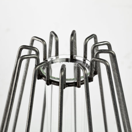 Madeline II Large Gunmetal Gray Metal Glass Test Tube Vase by Mercana at Eve Furniture