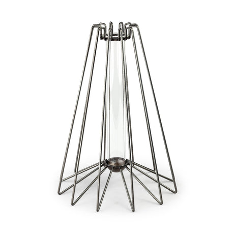 Madeline II Large Gunmetal Gray Metal Glass Test Tube Vase by Mercana at Eve Furniture