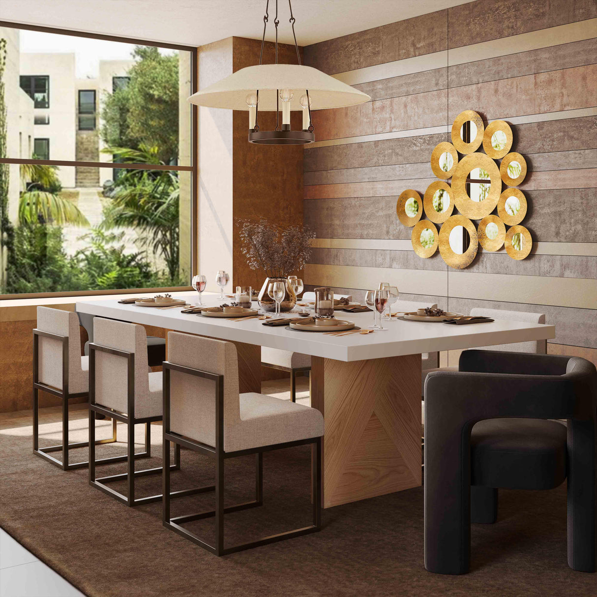 Madeline White Gloss and Natural Ash 92" Rectangular Dining Table by TOV Furniture at Eve Furniture