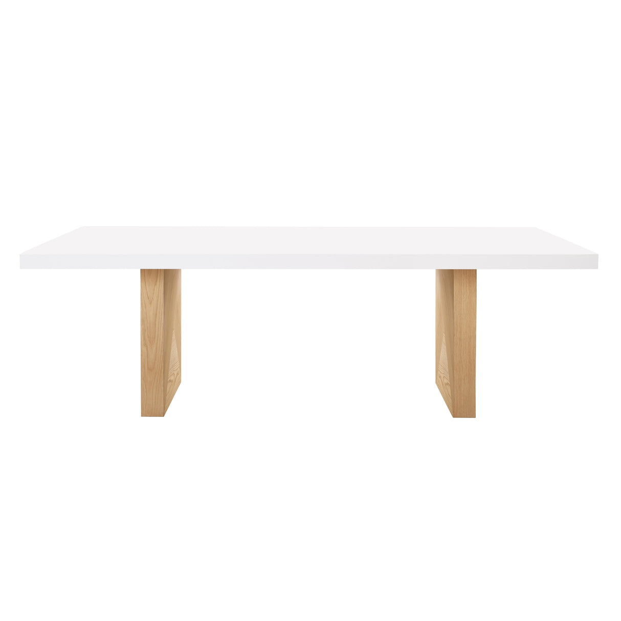 Madeline White Gloss and Natural Ash 92" Rectangular Dining Table by TOV Furniture at Eve Furniture