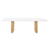 Madeline White Gloss and Natural Ash 92" Rectangular Dining Table by TOV Furniture at Eve Furniture