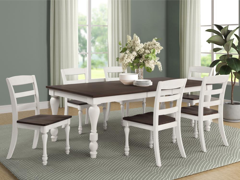 Madelyn Dark Cocoa/Coastal White 5-Piece Rectangular Dining Set