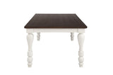 Madelyn Dark Cocoa/Coastal White Dining Table with Extension Leaf