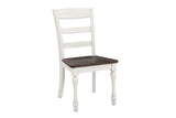 Madelyn Dark Cocoa/Coastal White Ladder Back Side Chairs, Set of 2