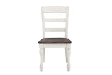 Madelyn Dark Cocoa/Coastal White Ladder Back Side Chairs, Set of 2