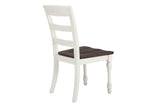 Madelyn Dark Cocoa/Coastal White Ladder Back Side Chairs, Set of 2