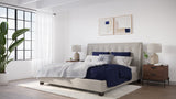 Madera Upholstered Eastern King Platform Bed in Putty by Modus Furniture at Eve Furniture
