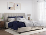Madera Upholstered Eastern King Platform Bed in Putty by Modus Furniture at Eve Furniture