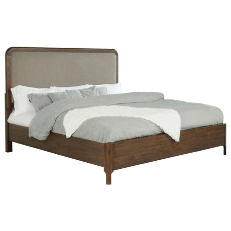 Maderia 57-inch Upholstered California King Panel Bed Walnut by Coaster at Eve Furniture