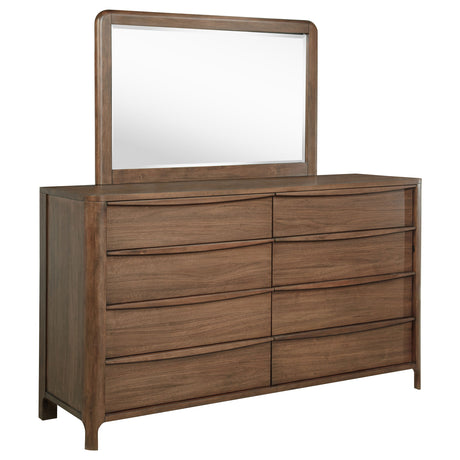 Maderia Walnut 8-drawer Dresser and Mirror by Coaster at Eve Furniture