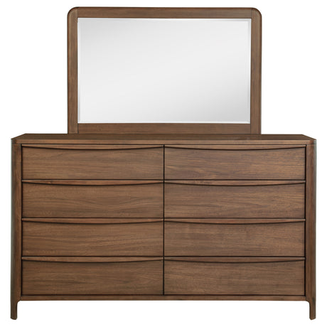 Maderia Walnut 8-drawer Dresser and Mirror by Coaster at Eve Furniture