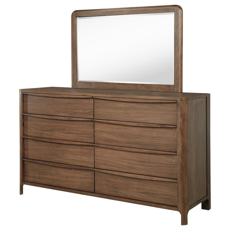 Maderia Walnut 8-drawer Dresser and Mirror by Coaster at Eve Furniture