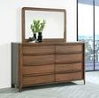 Maderia Walnut 8-drawer Dresser and Mirror by Coaster at Eve Furniture