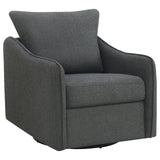 Madia Charcoal Grey Boucle Upholstered Swivel Glider Chair