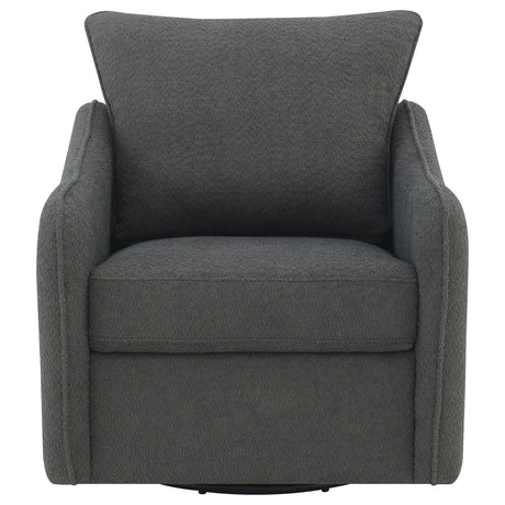 Madia Charcoal Grey Boucle Upholstered Swivel Glider Chair