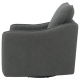 Madia Charcoal Grey Boucle Upholstered Swivel Glider Chair