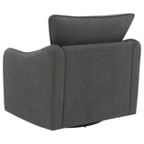 Madia Charcoal Grey Boucle Upholstered Swivel Glider Chair