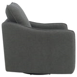 Madia Charcoal Grey Boucle Upholstered Swivel Glider Chair